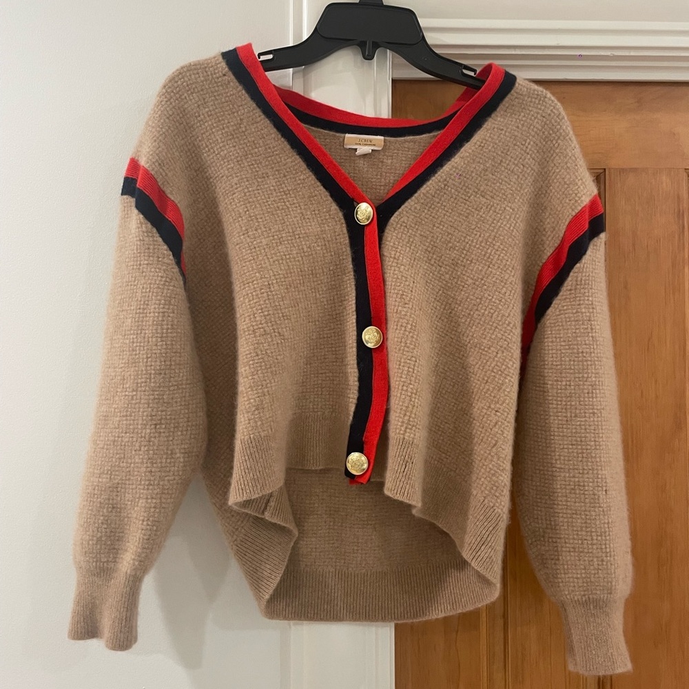 J Crew 100% Cashmere Waffle Cardigan